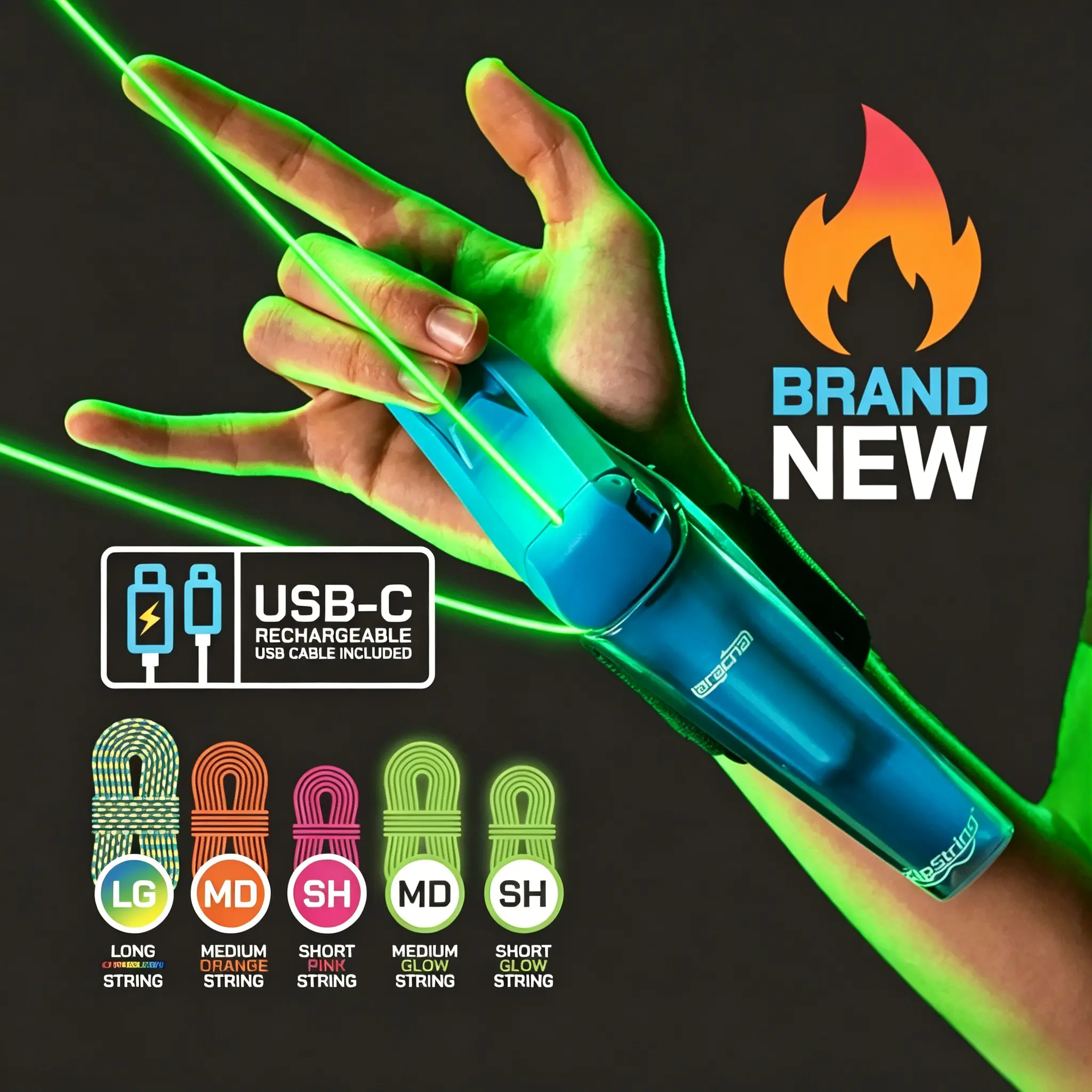 Glow-in-the-Dark Webshooter Superhero String Launcher Toy for Kids Teens Adults with Reloading Durable Viral Web Shooting Action for Tricks Battles