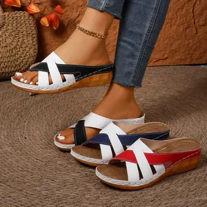 Women's Chunky Slide Sandals with Cork Insole Breathable Pain-Free Versatile for Summer Beach & Daily Walks Girl Shoe
