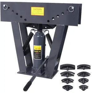 Hardware 16 Ton Pipe Tube Bender Manual Hydraulic, Piping Bending Exhaust Tube Fabric w/8 Dies(1/2,3/4,1,1-1/4,1-1/12,2,2-1/2,3) Adjustable Rollers 90-180 Degree Bend Steel Iron Metal Ratcheting,dark gray