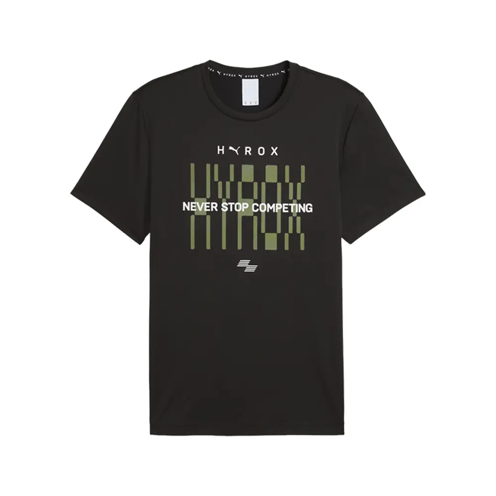PUMA Mens X Hyrox Train All Day Short Sleeve Crew Neck T-Shirts Casual Tops Casual - Black