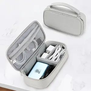 Travel Cable Organizer Bag Pouch Electronic Accessories Gadget Carry Case Portable Storage Bag For Cable Cord Digital Accessories Storage Bag - Large Capacity Handheld Polyester Digital Storage Bag With Adjustable Velcro. Suitable For Various Uses, It Is