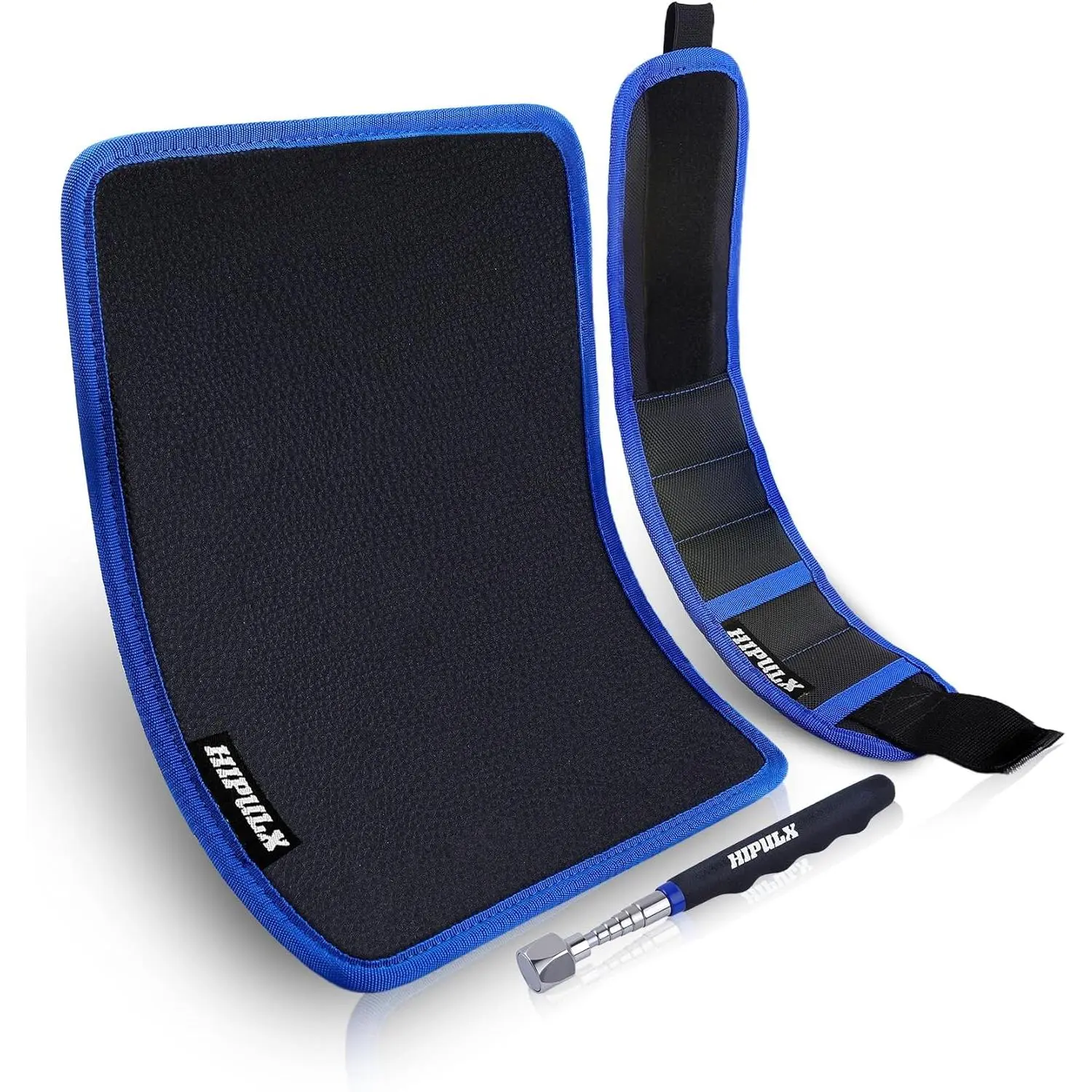 Magnetic Tool Mat Set, 40 LB Tool Pad with Telescoping Magnetic Pickup Tools & Magnetics Wristband, Tools Organizer for Garage, Workshop & Auto Repair