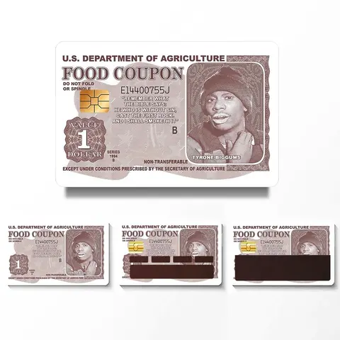 Food Coupon Card Pattern Credit Card Sticker, 4 Counts Ultra-thin Waterproof Scratch Resistant Sticker, Personalized Bank Card Skin Protector,  Funny Gift, Sticker Cards, Waterproof Stickers
