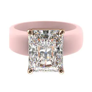 Trending Square zirconia silicone ring for women, unique and fashionable popular geometric open-index finger ring