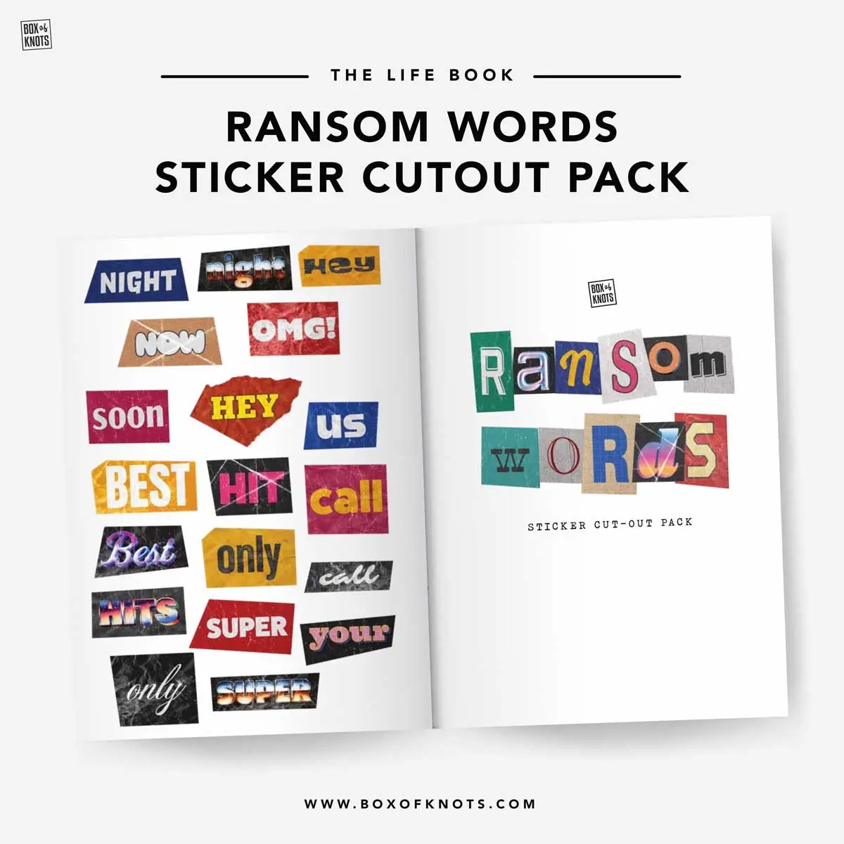 Ransom Word Sticker Collage Cutout Pack - Junk Journaling & Scrapbooking - Ideal for Creative Expression journal Diy Kit