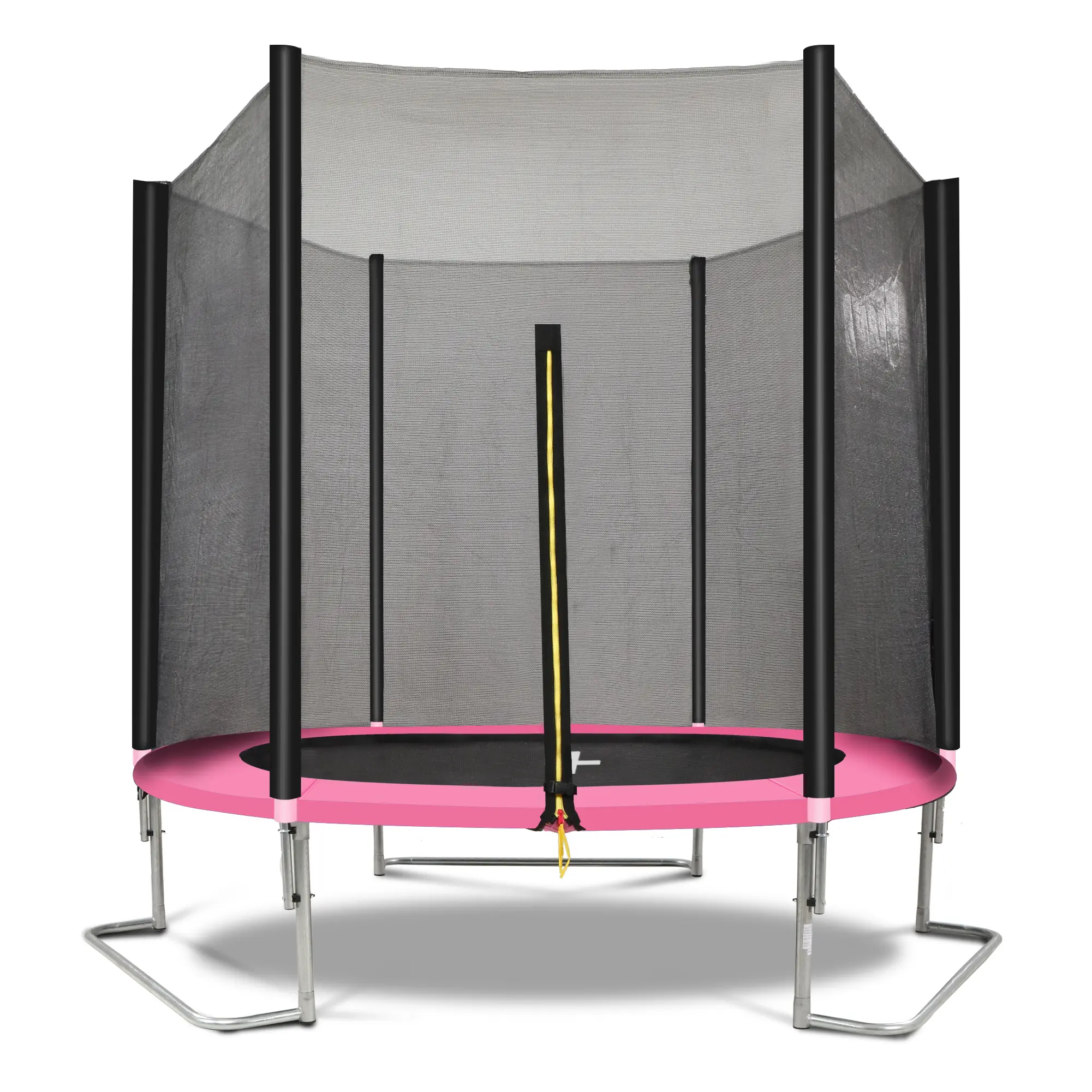 Kids' 6FT Pink Round Jump Trampoline with Safety Enclosure Net, Outdoor Bounce Jumper for Backyard Fun, Leisure Trampoline, Outdoor Kid Trampoline