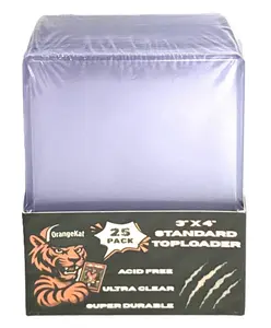Toploader Card Sleeves 3x4 Inches, Ultra Clear Hard Plastic Trading Card Protectors, Standard Size, Sports & TCG Cards, 25 Count
