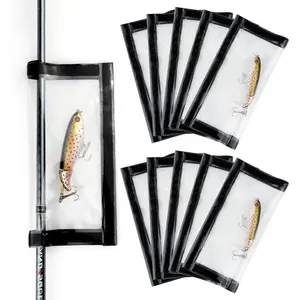 10PCS Clear PVC Fishing Lure Wraps | Durable Hook Protectors & Bait Storage Covers | Multi-Size (M/L) for Fresh & Saltwater Gear