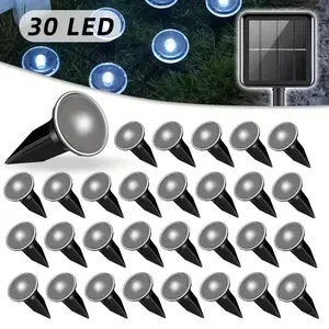 30/15pcs, Solar Garden Lights, Solar Landscape Lights, 8 Flashing Modes, Daytime Auto Off, Nighttime Auto On, IPX4, Garden Lights Suitable for Courtyards, Gardens, Paths, Valentine'S Day, Christmas Decorations, Solar Pathway Lights
