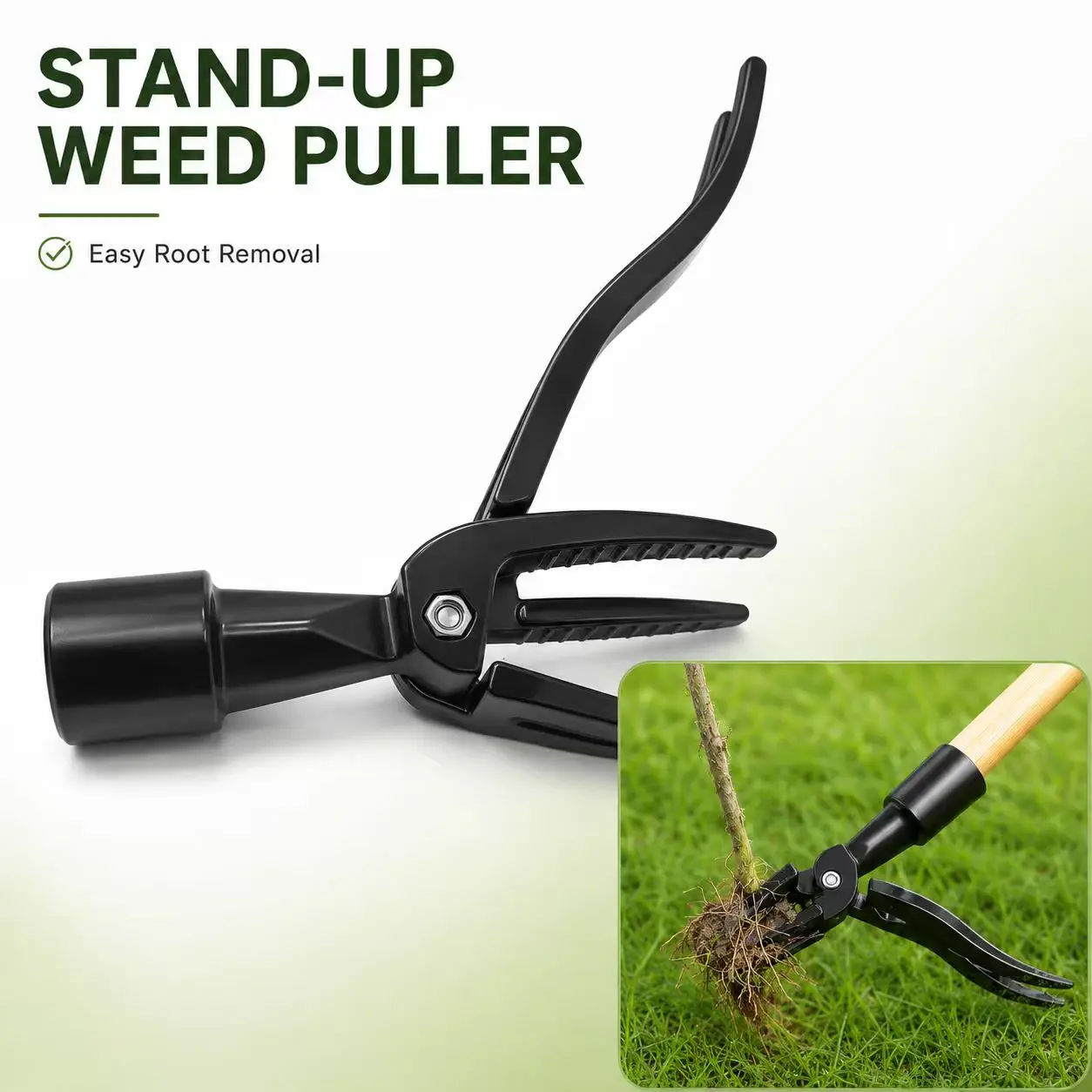 Aluminum Alloy Manual Claw Head Weeder Tool - Durable Gardening Tool with Foot Lever for Deep Roots Removal, Ergonomic Design, Garden Attachment for Flower Beds, Lawns
