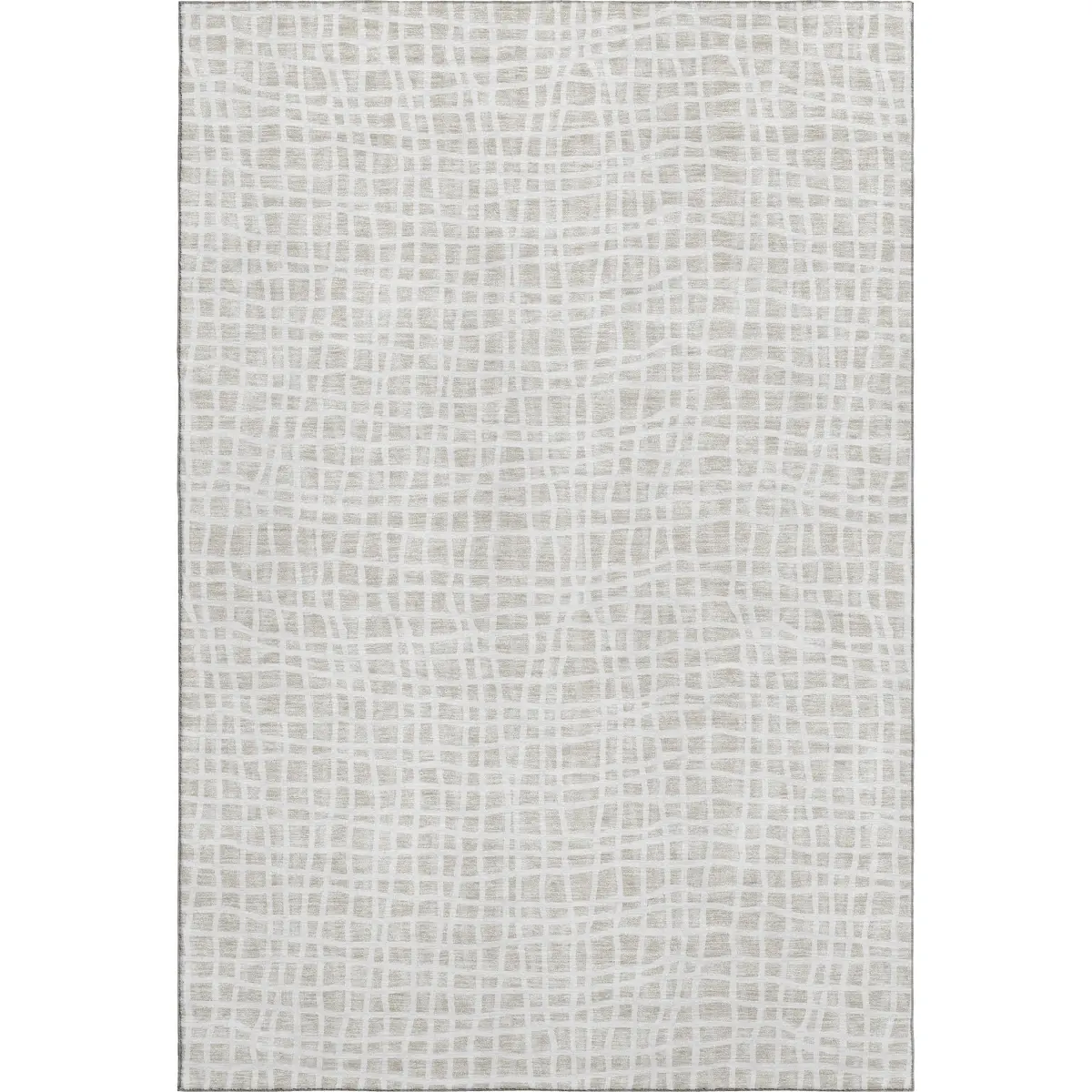 HomeRoots 661655 Strip Area Rug, 5x8 ft Ivory & Beige Striped Transitional Machine-Made Rectangle Rug with Washable Feature & UV Protection, Strip Area Rugs