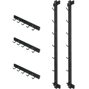 Wall Mounted Lat Pull Down Bar Organizer with Hooks,  Gym Storage Rack for Lat Pulldown Attachments,  Attachments Rack for Gym Accessories
