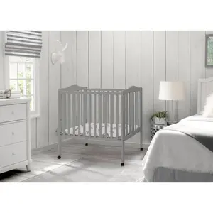Folding Portable Mini Baby Crib with 1.5-inch Mattress