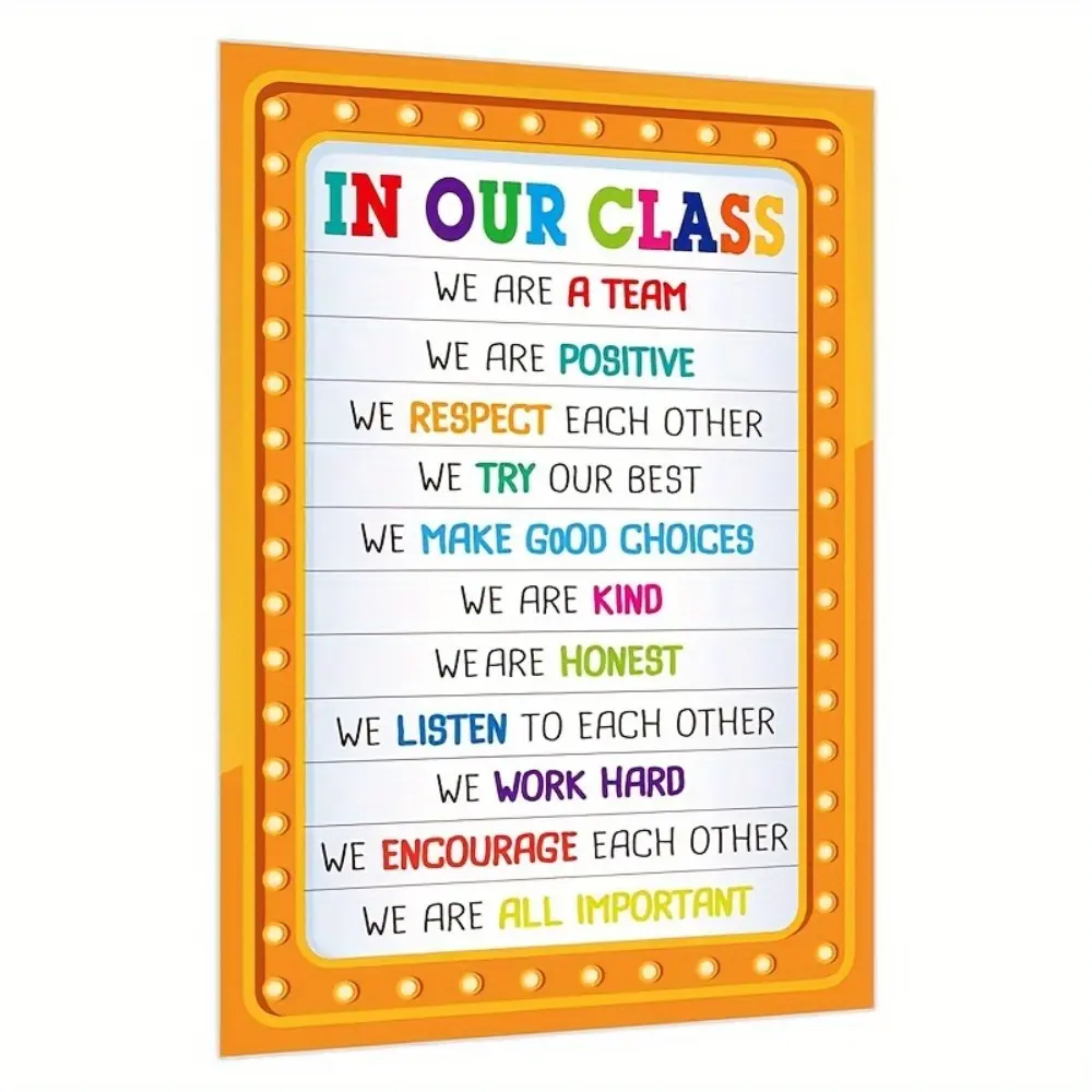 1pc 8*10" Classroom Rules Poster, Home Classroom Decorations, We Are A Team, Motivational Poster Classroom Office Decor, Classroom Inspirational Posters For High School Middle School Elementary Teacher Classroom Supplies