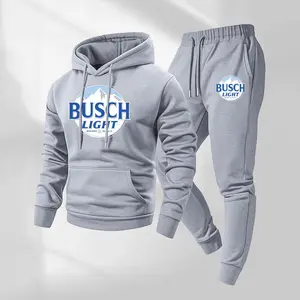 Coors Banquet Retro Bear Print Hoodie & Sweatpants Set – Classic Western Style, Cozy Men’s Tracksuit for Beer Fans, Casual Everyday Wear, Fall Winter Essential, Indoor Outdoor Outfit, Tiktok Freeship Us