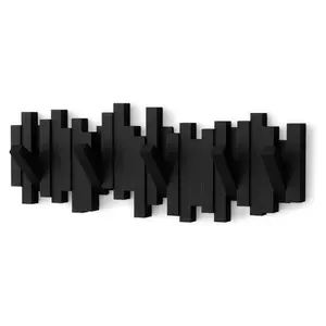 Wall Mounted Coat Rack with Retractable Hooks – Space Saving Entryway Hook Rail for Coats, Hats, Bags & Towels (5 Hooks)