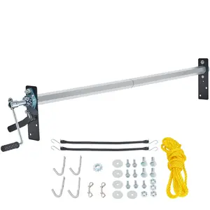 【Summervibes】VEVOR Hand Crank Tarp Roller (No Tarp), 64" to 104" Wide, Aluminum Alloy, Manual Cab Level Dump Truck Tarp Roller with 7" Sponge-Wrapped Handle, Perfect for Dump Trucks, Trailers, Trash Haulers