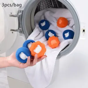 Reusable Hair Remover Rubber Laundry Ball Set, Home Goods, Laundry Accessories, 3 Counts/set Laundry Room Washing Machine Hair Catcher Dryer Ball for Clothing, Dog and Cat Pet Hair Remover