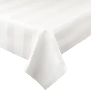 2 In 1 Luxury Table Protector Pad & Tablecloth - Heat Resistant, Spill & Stain Proof with Flannel Backing, 54x108 White Silk Stripe