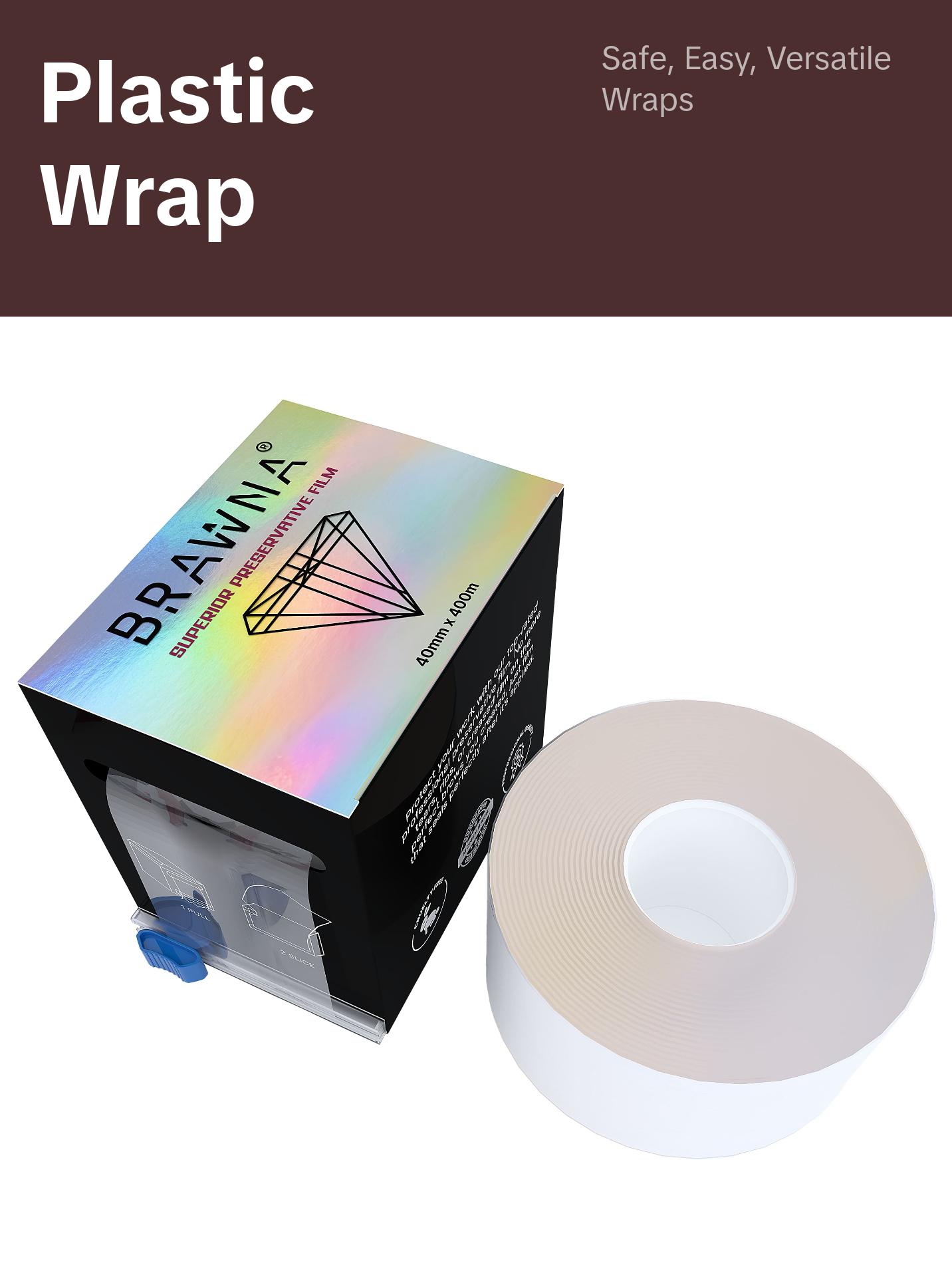 BRAWNA Plastic Wrap for Microblading, Lip Blush Tattoo,  Eyebrow Tint Henna - Lash Lift - 1300 ft [ 400M ] - Eyebrow Lamination - Disposable PMU