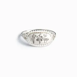 Birth Month Flowers Signature Ring