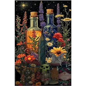 1PC 5D diamond painting 2D flat printing Magical Potion Bottles Diamond Painting Kit Starry Sky Flowers Skull DIY Craft Home Decor Gift for Adults Kids