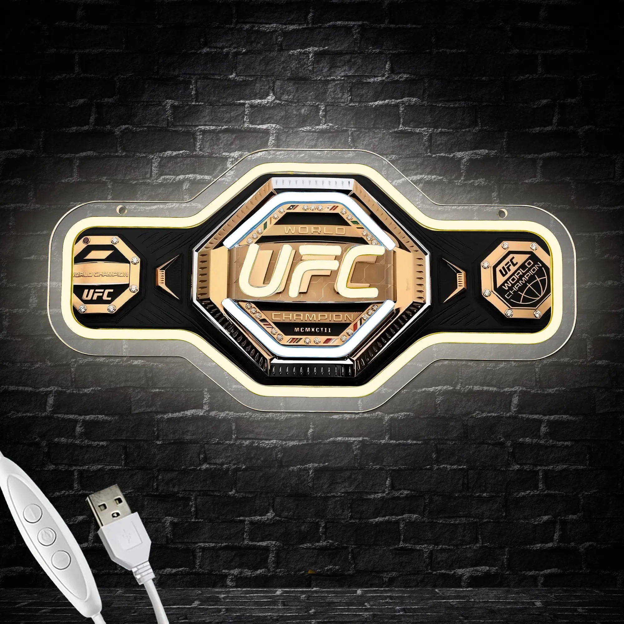 UFC LED Neon Light, Modern Mood Lighting, Cool Lights, Ultimate Fighting Championship Neon Wall Hanging Sign, USB-Powered Light-Up Red Sign for Game Rooms, Clubs & Boxing Fans