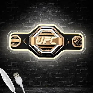 UFC Neon Sign LED Neon Light, Led Neon Signs, Ultimate Fighting Sign Wall Hanging Neon, Modern Mood Lighting, USB Powered Light Up Red Sign Perfect for UFC Championship Boxing Rooms Club Party Birthday Gift Fans Gift