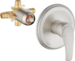 Wall Rough-In Valve Shower Valves Shower Faucet Trim Kit Single Handle Tub Shower Valve Mixer Brushed Nickel