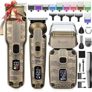 6-in-1 Beard Trimmer Kit & Hair Clipper Set for Men,includes Electric Foil Shaver,Nose & Body Hair Trimmer,Trim Kit Durable Vintage Waterproof Adjustable Cordless