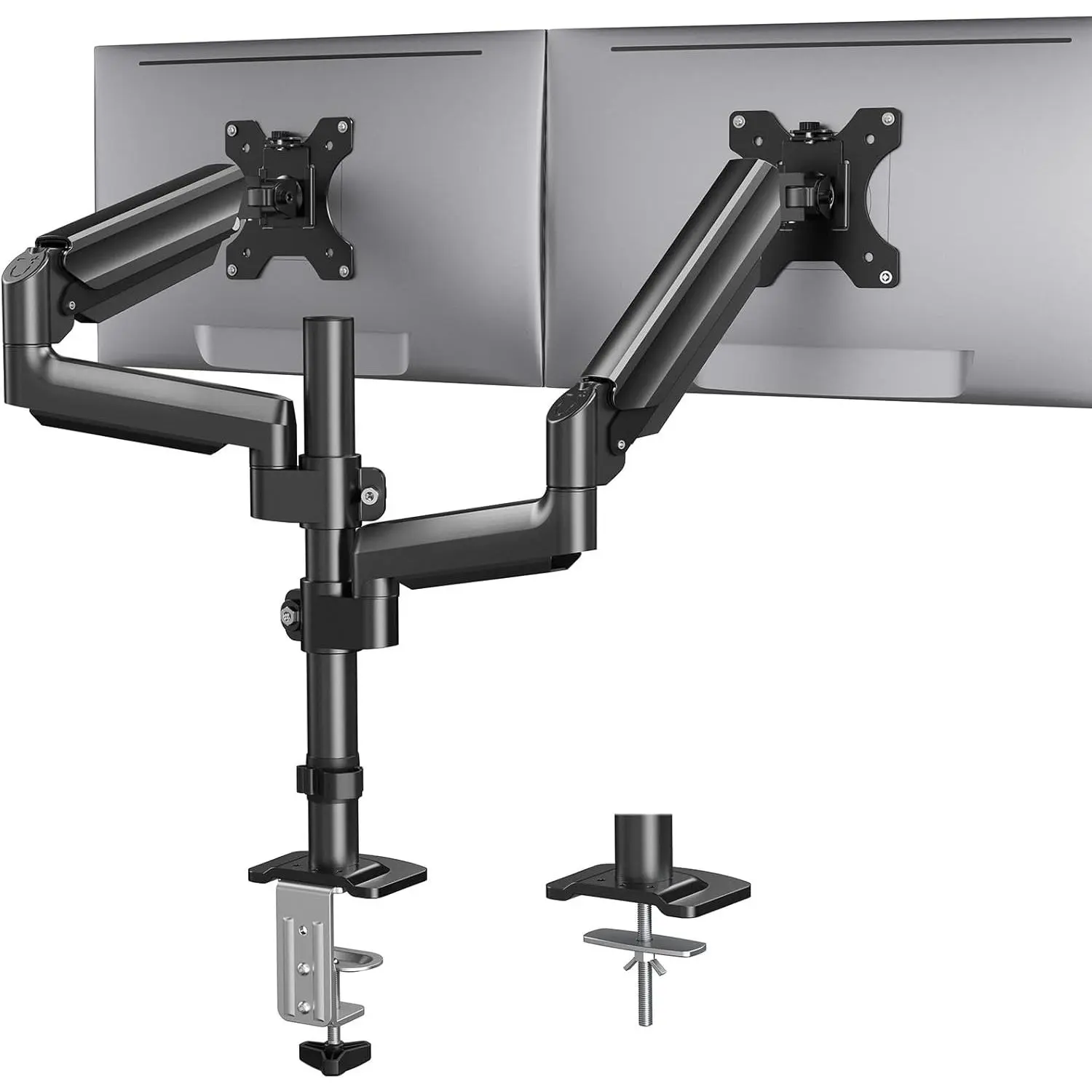 Dual  Mount up to 32 inches Screens, Taller  Stand Hold 19.8lbs, Dual  Arm Desk Mount Easy Adjustable with Tilt, Swivel, Rotation, VESA 75/100mm