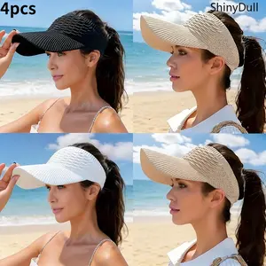 4-Pack Women's Outdoor Baseball Cap - Open-Top Sun Protection Hat