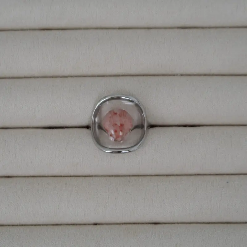 Seashell Ring, Silver Band Size 6