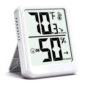 Room Thermometer Indoor Hygrometer Humidity Meter Gauge Digital Temperature and Humidity Sensor Monitor for Home Office House Pets Plants - AAA Battery Included
