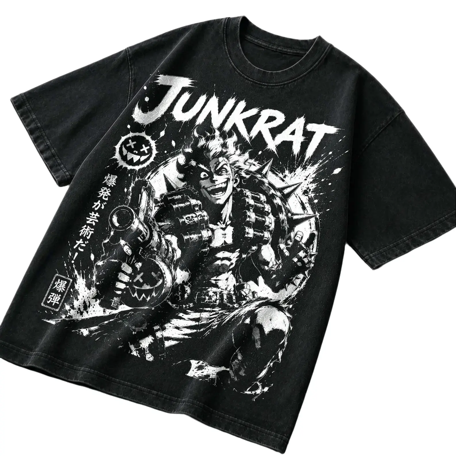Vintage Overwatch Junkrat Vintage Washed Shirt, Junkrat Graphic Tee, Gamer Hoodie Sweatshirt, Black Anime Style Unisex Gift. Y2K Retro Anime Manga Gaming Junkrat Print 100% Premium Cotton 230g Made in USA Factory