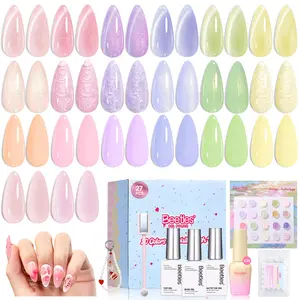 Beetles Pastel Gel Nail Polish Set - Spring Pink Yellow Blue Green Pearl Shimmer UV LED Nail Tool Home Salon Spring Summer Gift for Women Manicure outdoorfun