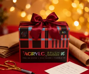 48/60/72 color liquid acrylic marker pen, Artist Bundle, children's DIY acrylic paint pen, strong color expressiveness, DIY craft made, school use, Christmas gift