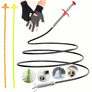 79inch Drain Clog Remover Toilet Snake Plumbing Snake Grabber Reacher Tool with Spiral 4-Claw Grabber-Spring,Unclogs Hair&Sundries&Keys/Jewelry/Clothes,for Kitchen/Bathtub/Sewer/Toilet Hair Clog Remover Tool tub