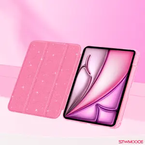 iPad Case for 11-Inch iPad A16 & More Models, Glitter Design with Sparkly Clear Back, Durable Protection for Kids & Girls, Perfect Fit