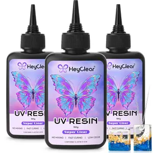 300g UV Resin Kit Super Clear Hard Low Odor Premixed UV Epoxy Resin Glue Fast Curing for Beginners Jewelry Making DIY Crafts Coating and Resina Art