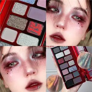 16 Color K'apeine Shimmering Eyeshadow Palette, High Pigment Shimmer Metal Eye Makeup, Perfect for Halloween & Christmas Looks