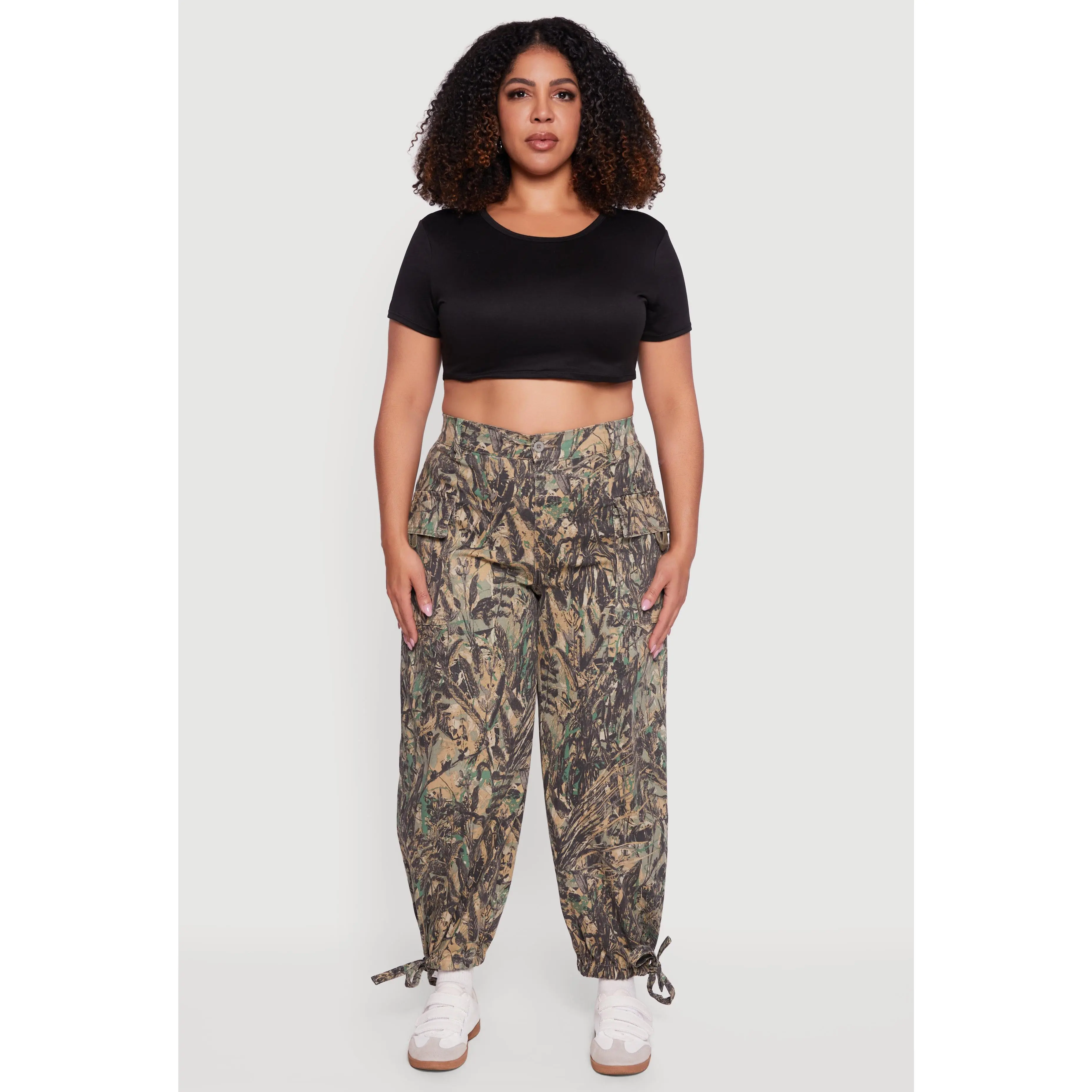 Plus Size Hunter Camo Twill Cargo Joggers