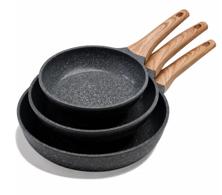 Carote 3-Piece Nonstick Frying Pan Set, 8", 9.5" & 11" Skillets, Induction Compatible Cookware