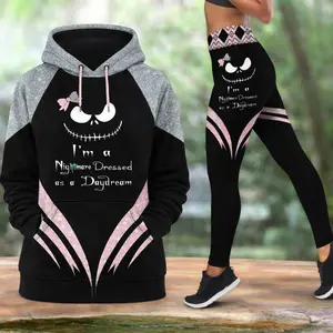 Nightmare Glitter Pink Combo Hoodie Leggings Halloween