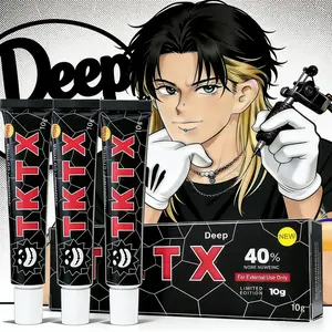 TKTX Tattoo Cream, 3-Pack Tattoo Soothing Cream, 6 - 8 Hours forTattoos, Use Before Tattooing, Waxing & Piercing | TattooNursing Extra Strength | 10g | Black Basis 40%