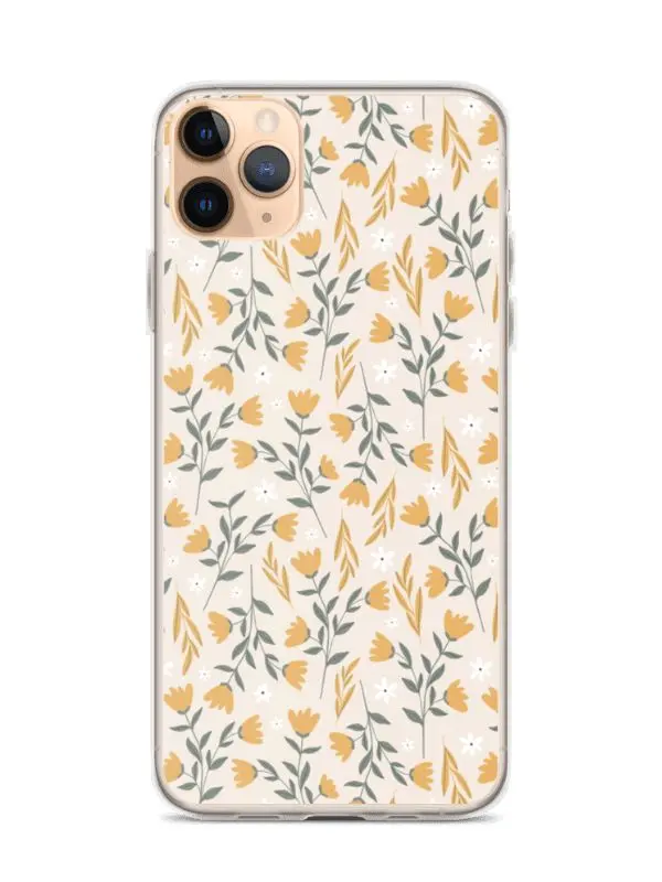 Golden Wildflower Meadow Aesthetic Clear iPhone Case