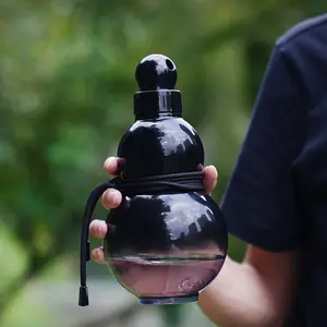 Gourd Shaped Portable Hydration Flask with Cup Lid Unique Design for Outdoor Sports Leisure Parties & Carry Handle Travel Water Bottle