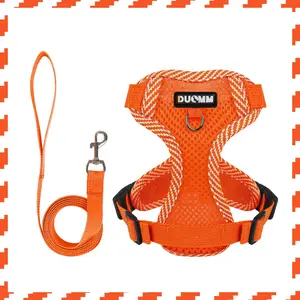Cat Leash and Walking Lead, Adjustable Soft Harness Vest Anti-Escape for Cats, Easy Control Jacket with Reflective Strips and Breathable Design