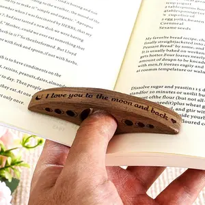 Personalized Wooden Thumb Page Holder for One-Handed Reading Customizable Bookish Accessories Gift for Teachers & Book Lovers