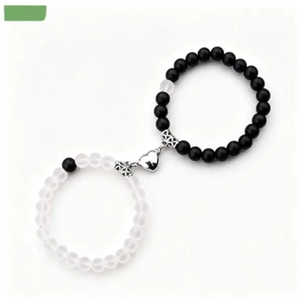Couple Bracelet Set, Magnetic Heart Matching Jewelry With Lovely Style For Daily Wear And Romantic Gift Use